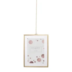 Xenos Fotolijst met ketting - 20x15x1 cm - goudkleurig- Fotolijsten