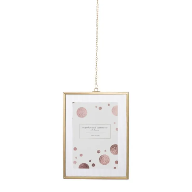 Xenos Fotolijst met ketting - 20x15x1 cm - goudkleurig- Fotolijsten