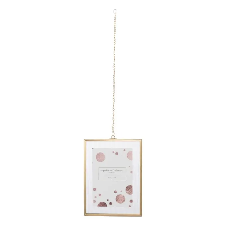 Xenos Fotolijst met ketting - 20x15x1 cm - goudkleurig- Fotolijsten