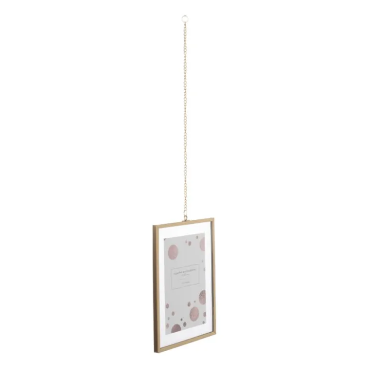 Xenos Fotolijst met ketting - 20x15x1 cm - goudkleurig- Fotolijsten