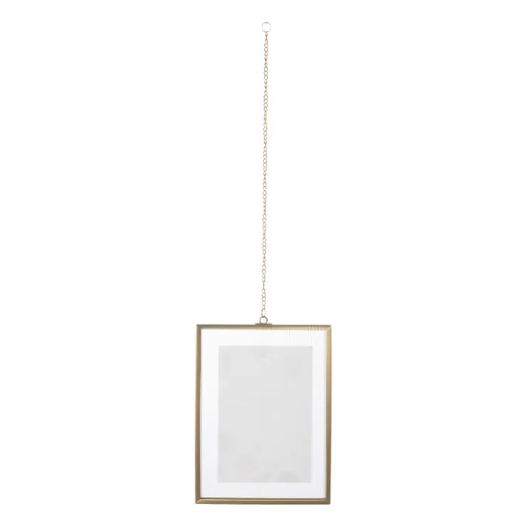 Xenos Fotolijst met ketting - 20x15x1 cm - goudkleurig- Fotolijsten