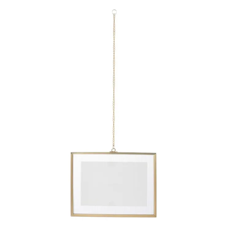 Xenos Fotolijst met ketting - 15x20x1 cm - goudkleurig- Fotolijsten