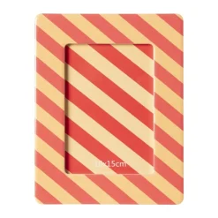 Xenos Fotolijst streep - roze/oranje - 10x15 cm- Fotolijsten