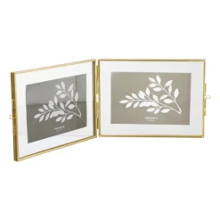 Xenos Fotolijst tweeluik - goudkleurig - 15x20x2 cm- Fotolijsten