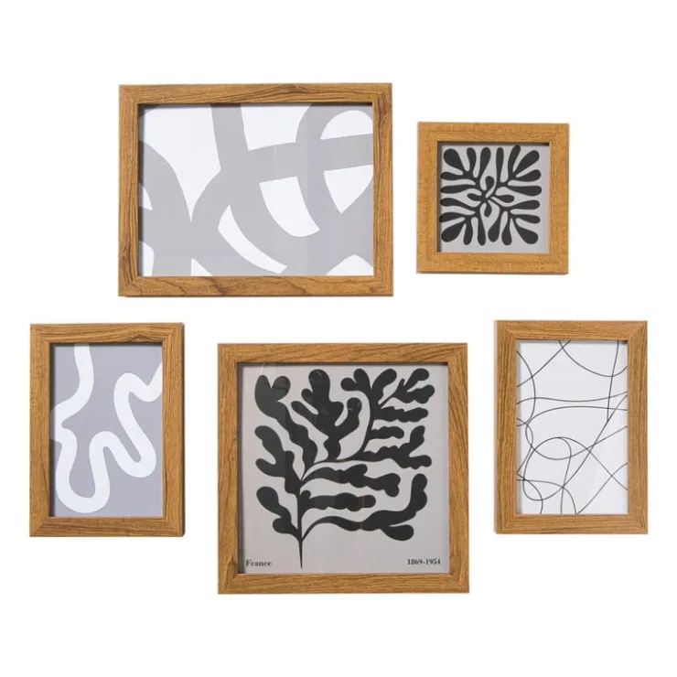 Xenos Fotolijstjes - hout - set van 5- Fotolijsten