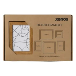 Xenos Fotolijstjes - hout - set van 5- Fotolijsten