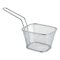 Xenos Frituurmandje - zilver - 10.5x8.5x6.5 cm- Keukengerei