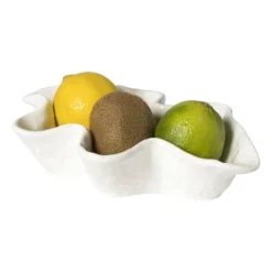 Xenos Fruitschaal Cora - wit -4.3x22.3x15 cm- Schalen