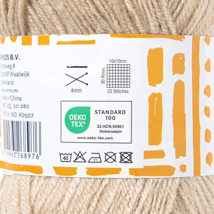Xenos Garen acryl - beige - 100 gram - 240 meter- Garen
