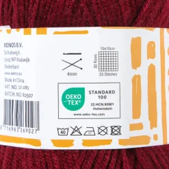 Xenos Garen acryl - bordeauxrood - 100 gram - 240 meter- Garen