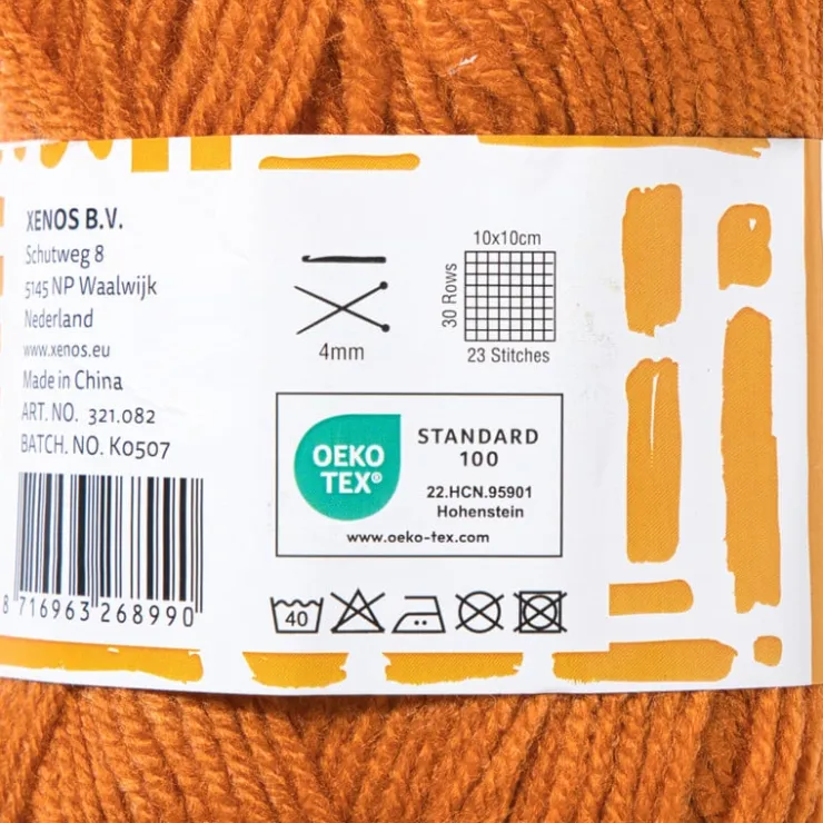 Xenos Garen acryl - oranje - 100 gram - 240 meter- Garen