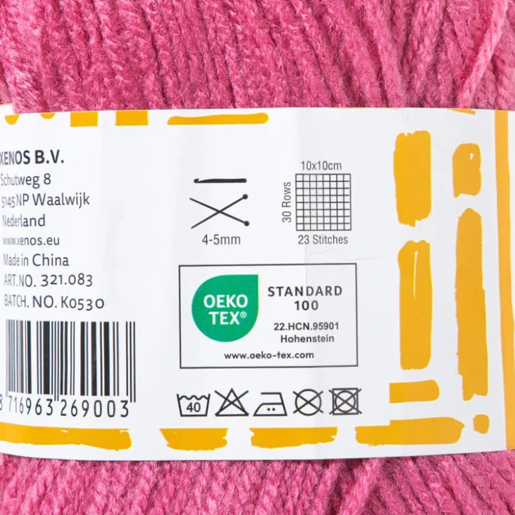 Xenos Garen acryl - roze - 100 gram - 240 meter- Garen