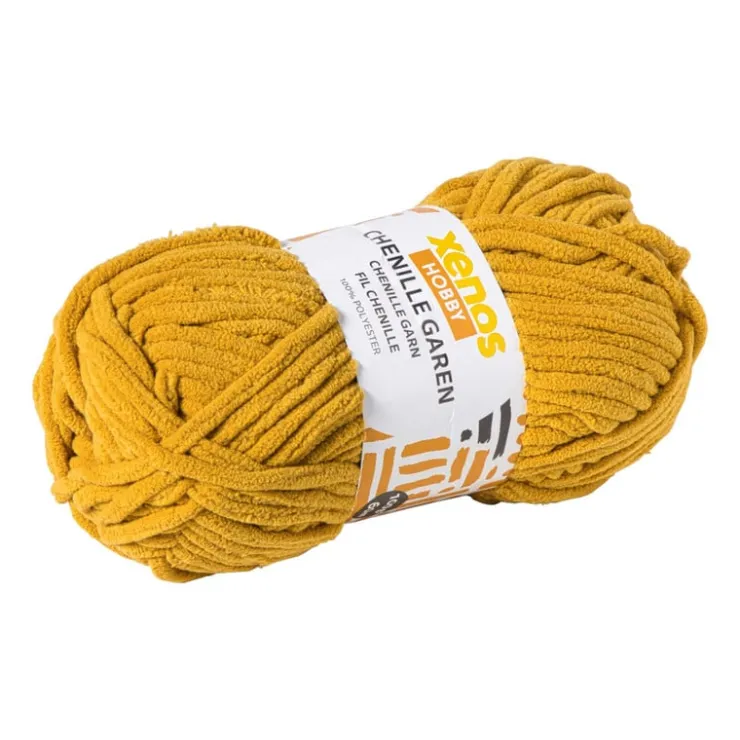 Xenos Garen chenille - geel - 100 gram - 60 meter- Garen
