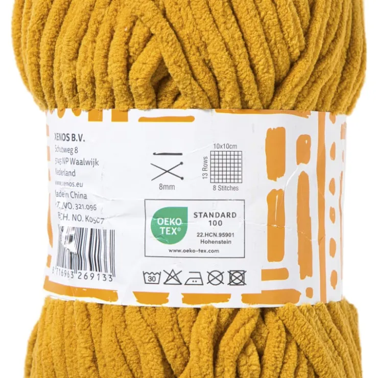 Xenos Garen chenille - geel - 100 gram - 60 meter- Garen