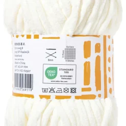 Xenos Garen chenille - wit - 100 gram - 60 meter- Garen