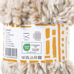 Xenos Garen fluffy - beige/bruin - 100 gram - 60 meter- Garen
