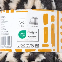 Xenos Garen fluffy - zwart/beige - 100 gram - 60 meter- Garen
