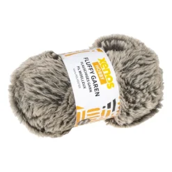 Xenos Garen fluffy - zwart/bruin - 100 gram - 60 meter- Garen