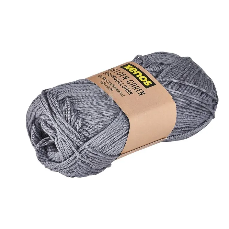 Xenos Garen katoen - grijs - 50 gram - 125 meter- Garen