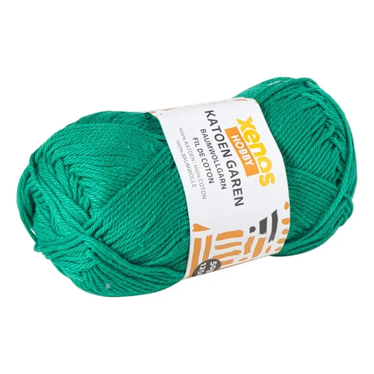 Xenos Garen katoen - groen - 50 gram - 125 meter- Garen