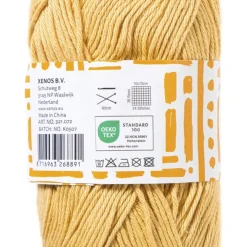Xenos Garen katoen - lichtgeel - 50 gram - 125 meter- Garen