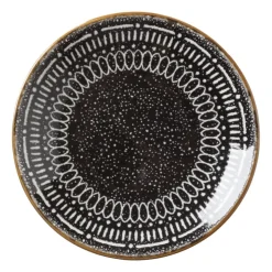 Xenos Gebaksbord Yara - zwart - ⌀15.2 cm- Borden