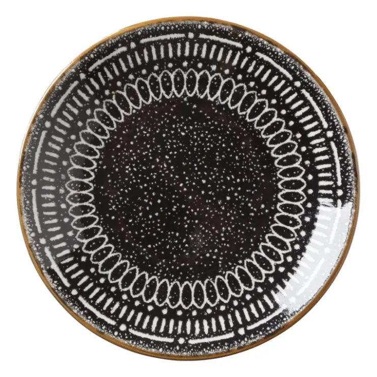 Xenos Gebaksbord Yara - zwart - ⌀15.2 cm- Borden