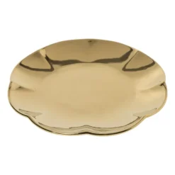 Xenos Gebaksbordje goud - keramiek - ø15.5x2 cm- Borden