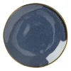 Xenos Gebaksbordje met gouden rand - donkerblauw - ø15 cm- Borden