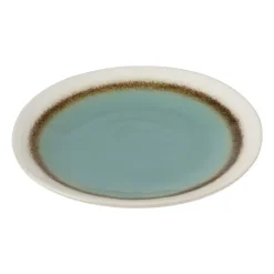 Xenos Gebaksbordje Roots - turquoise - ø18x2.2 cm- Borden