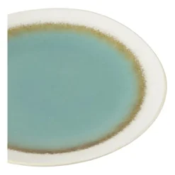 Xenos Gebaksbordje Roots - turquoise - ø18x2.2 cm- Borden