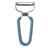 Xenos Gekartelde Y-dunschiller - blauw - 13x6.3 cm- Keukengerei
