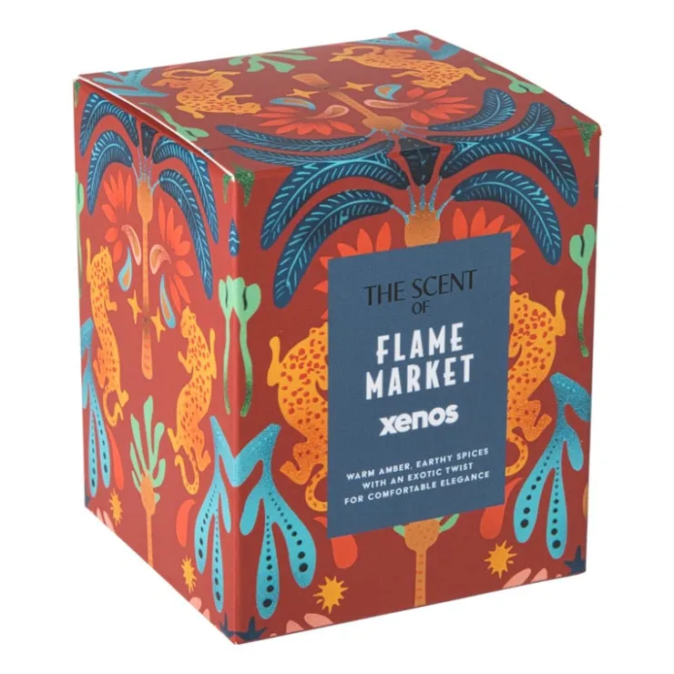 Xenos Geurkaars Flame Market - ø9.5x7.9 cm- Geurstokjes|Geurkaarsen