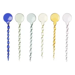 Xenos Glazen lepels - set van 6 - 14.8 cm- Lepels