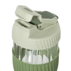 Xenos Glazen to-go beker - groen - 350 ml- Drinkflessen