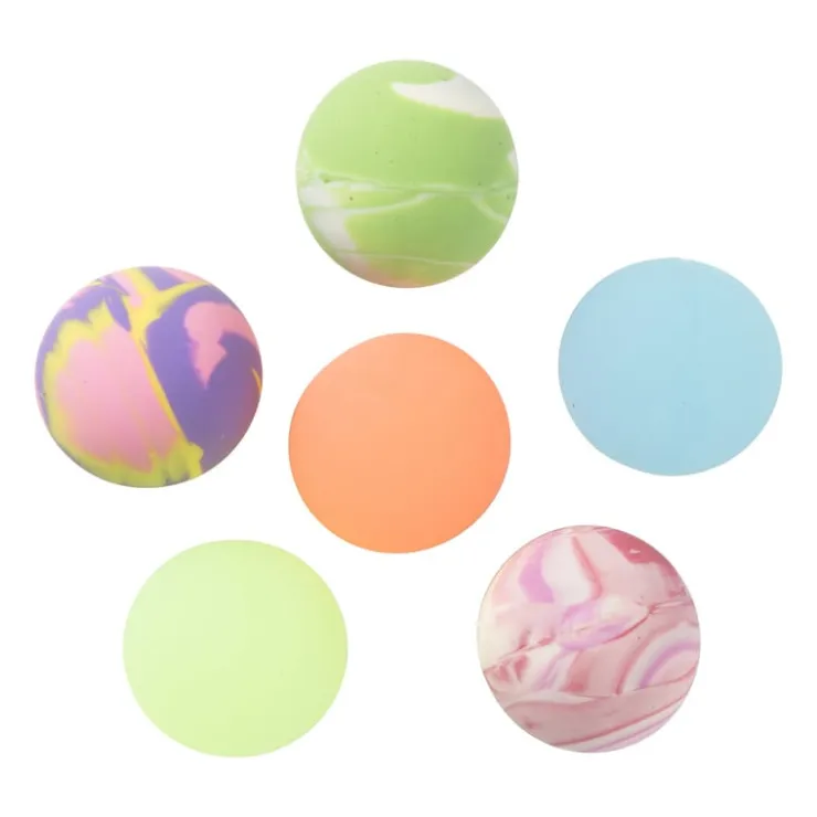 Xenos Glow in the dark stuiterbal - set van 6 - diverse varianten- Spellen|Buitenspeelgoed