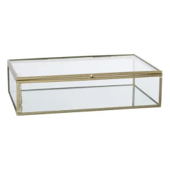 Xenos Gouden box - rechthoekig - 23x14x5,5 cm- Kerstcadeaus