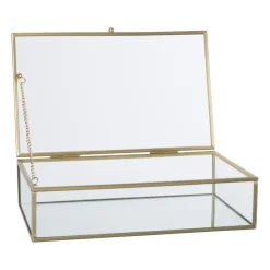 Xenos Gouden box - rechthoekig - 23x14x5,5 cm- Kerstcadeaus