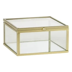 Xenos Gouden box klein - vierkant - 10x10x5 cm- Sieraden Opbergen