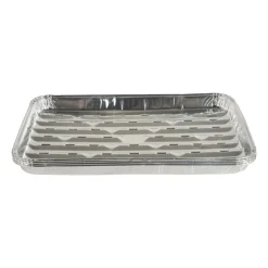 Xenos Grillschalen zilver - set van 4 - 34x23x4 cm- Wegwerpservies|Barbecue