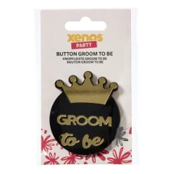 Xenos Groom to be button - zwart/goudkleurig - set van 6- Bruiloft