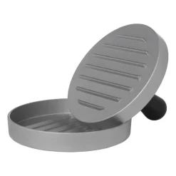 Xenos Hamburger pers - zilverkleurig - aluminium - ø9.5x12 cm- Barbecue|Keukengerei