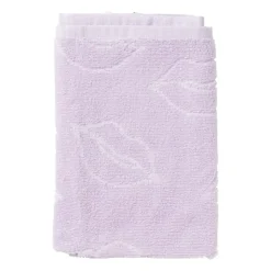 Xenos Handdoek lippen - lila/wit - 50x50 cm- Thee- En Keukendoeken