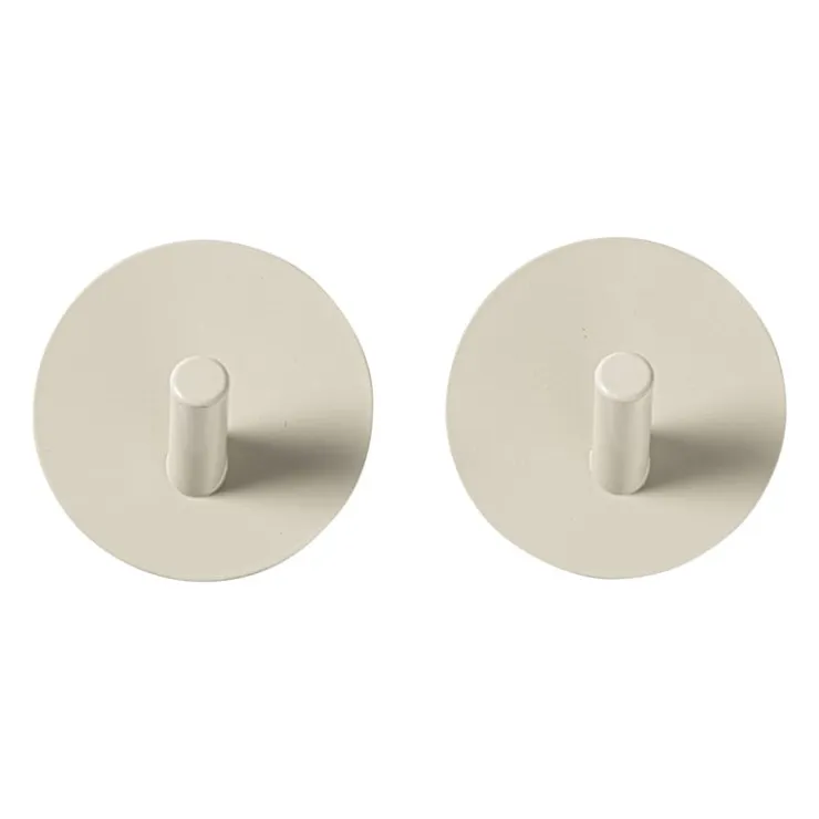 Xenos Handdoekhaken - beige - set van 2- Badkamer Accessoires