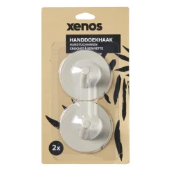 Xenos Handdoekhaken - beige - set van 2- Badkamer Accessoires