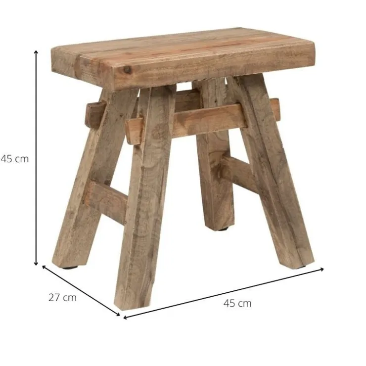 Xenos Handmade krukje Ubud - recycle hout - 45x27x45 cm- Krukjes