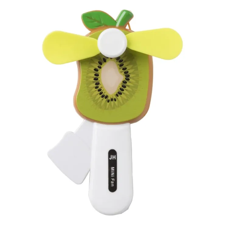 Xenos Handventilator kiwi - kunststof - 13.5x7 cm- Strandaccessoires|Ventilatoren