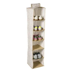 Xenos Hang organiser leafs met 6 vakken - bruin/beige - 125x30x30 cm- Opbergsystemen