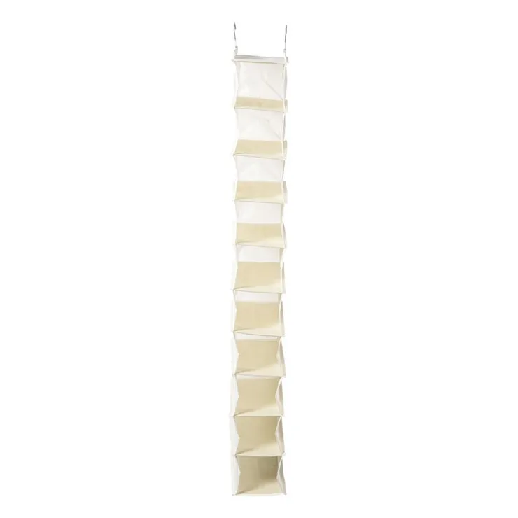 Xenos Hang organiser met 10 vakken - wit - 125x15x30 cm- Schoenenrek|Opbergsystemen