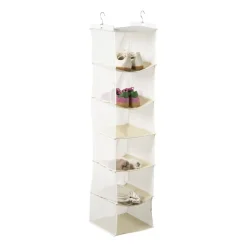 Xenos Hang organiser met 6 vakken - wit - 125x30x30 cm- Opbergsystemen|Schoenenrek